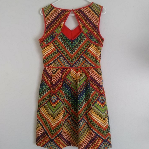 Ellen Tracy Mulicolor print dress with pockets sz 8 - Picture 7 of 16